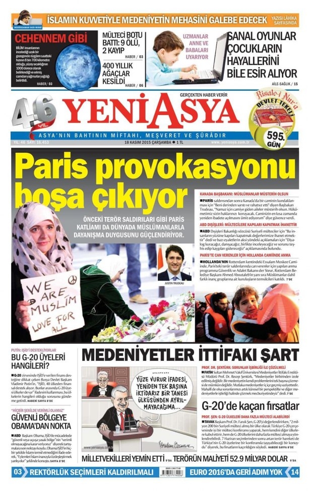 17 Kasım 2015 gazete manşetleri 24