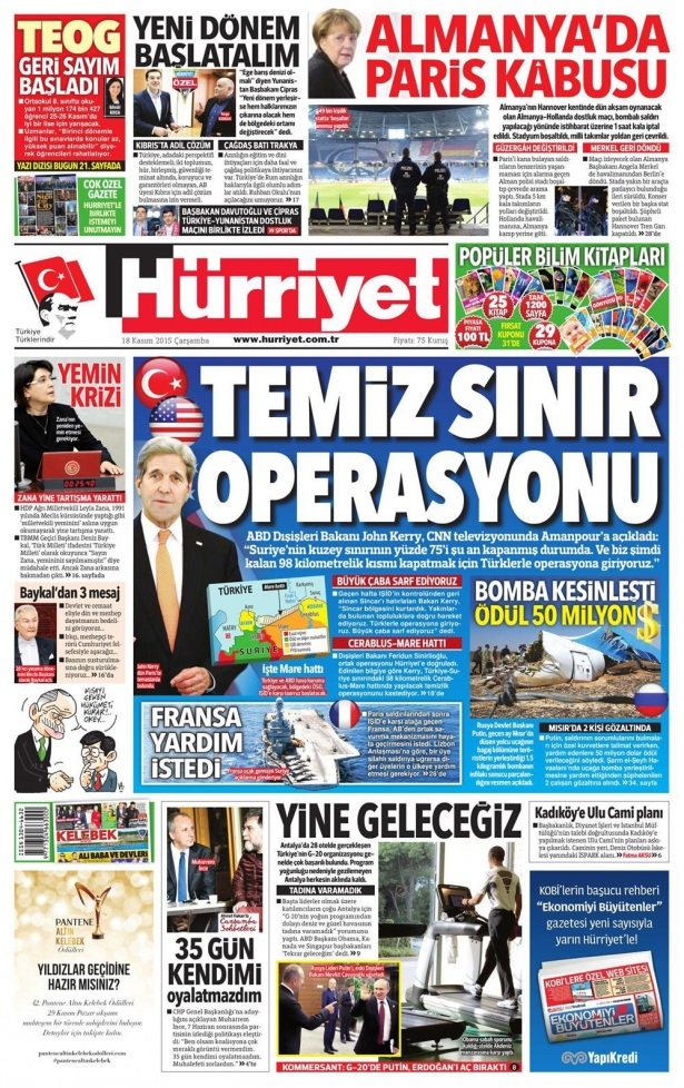 17 Kasım 2015 gazete manşetleri 7