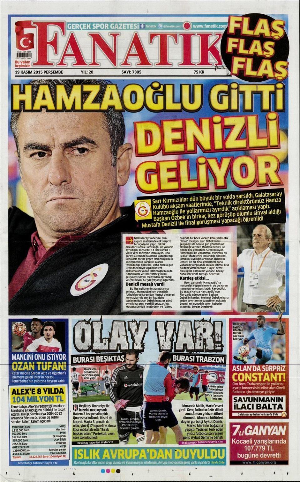 19 Kasım 2015 gazete manşetleri 5