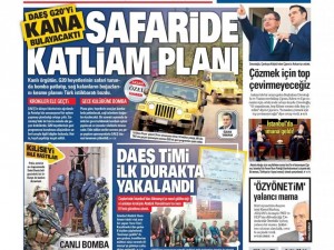 19 Kasım 2015 gazete manşetleri