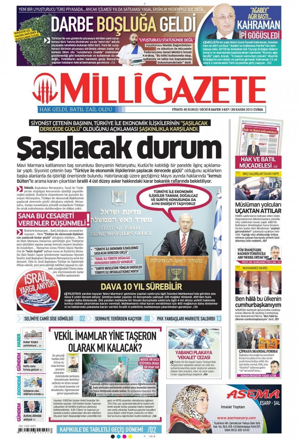 20 Kasım 2015 gazete manşetleri 11