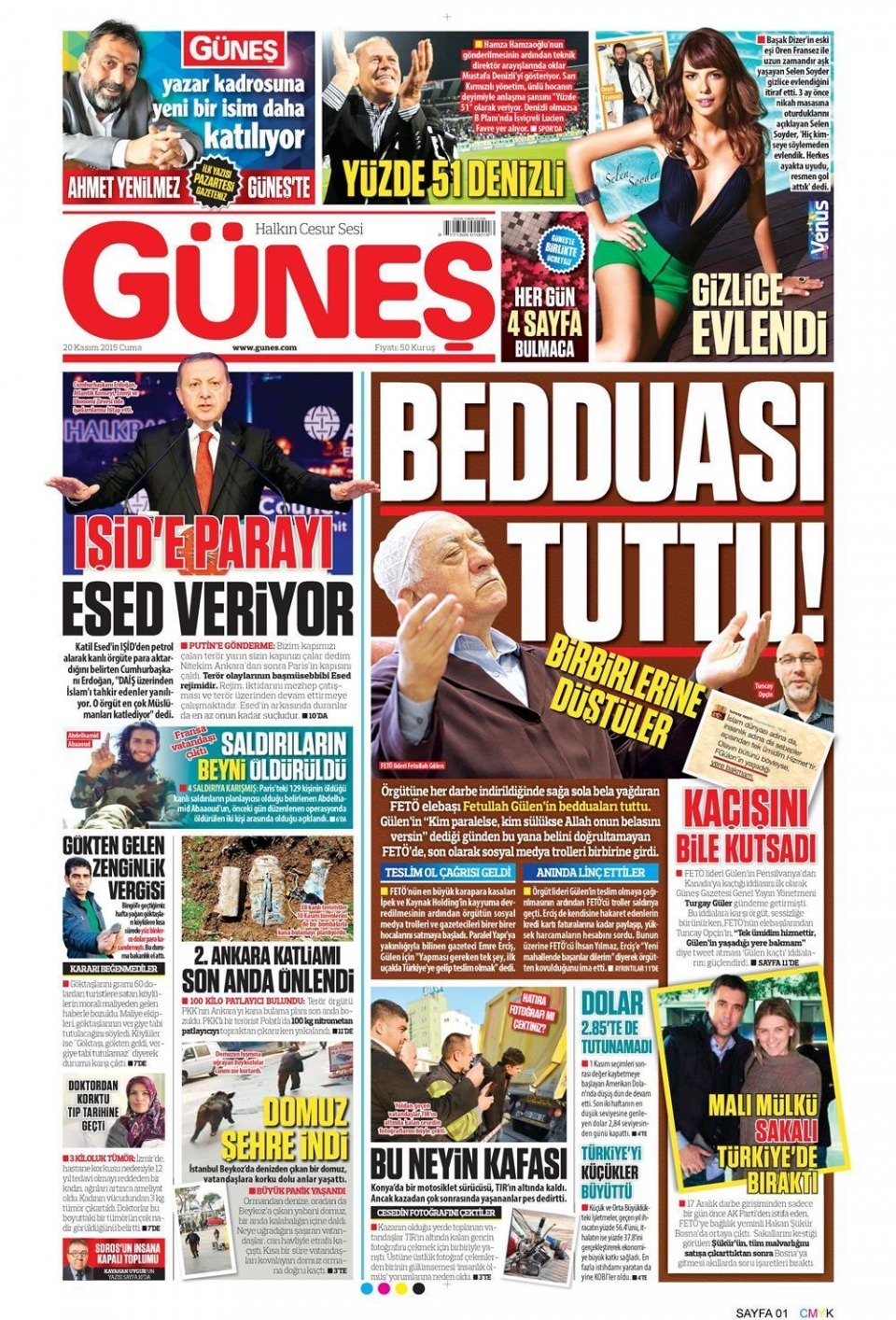 20 Kasım 2015 gazete manşetleri 6