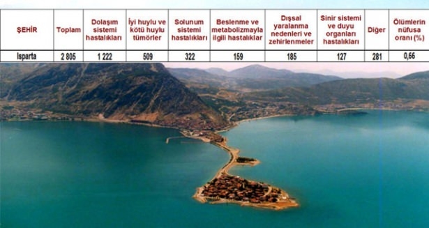 Ölüm oranlarının en yüksek olduğu iller 65