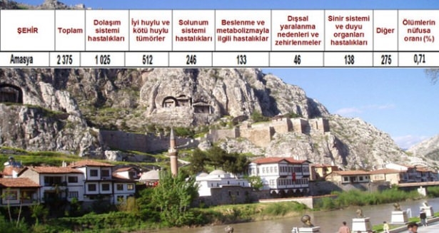 Ölüm oranlarının en yüksek olduğu iller 70