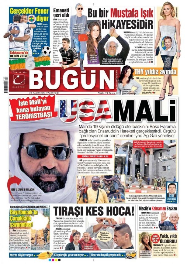 23 Kasım 2015 gazete manşetleri 17