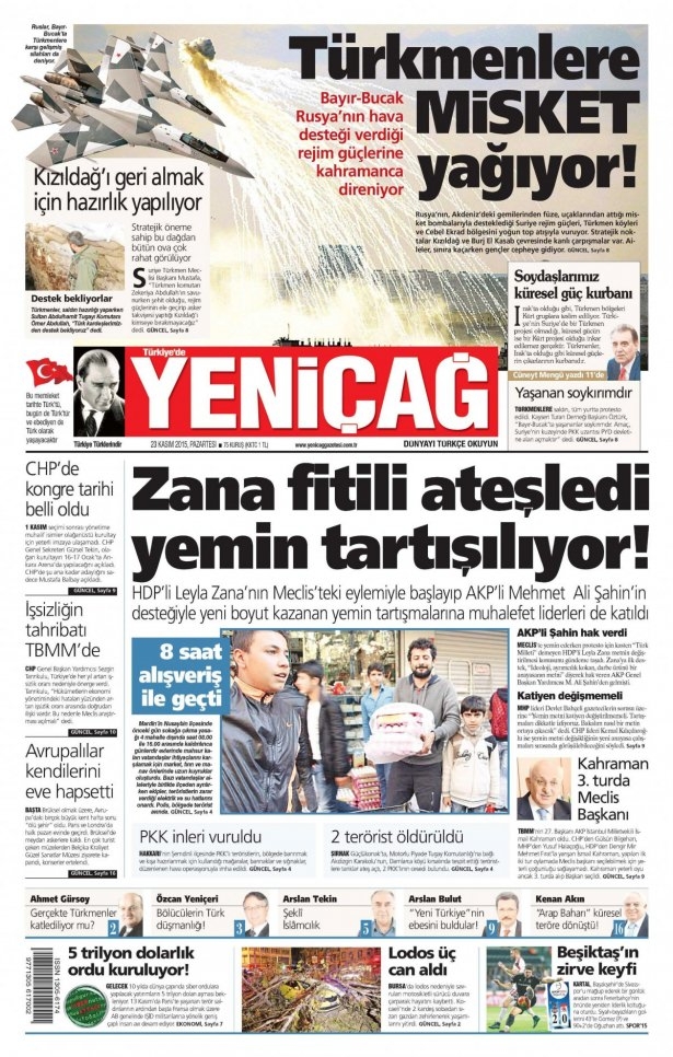 23 Kasım 2015 gazete manşetleri 26