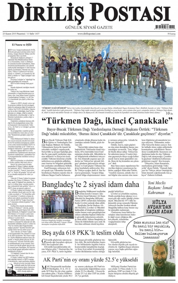 23 Kasım 2015 gazete manşetleri 28