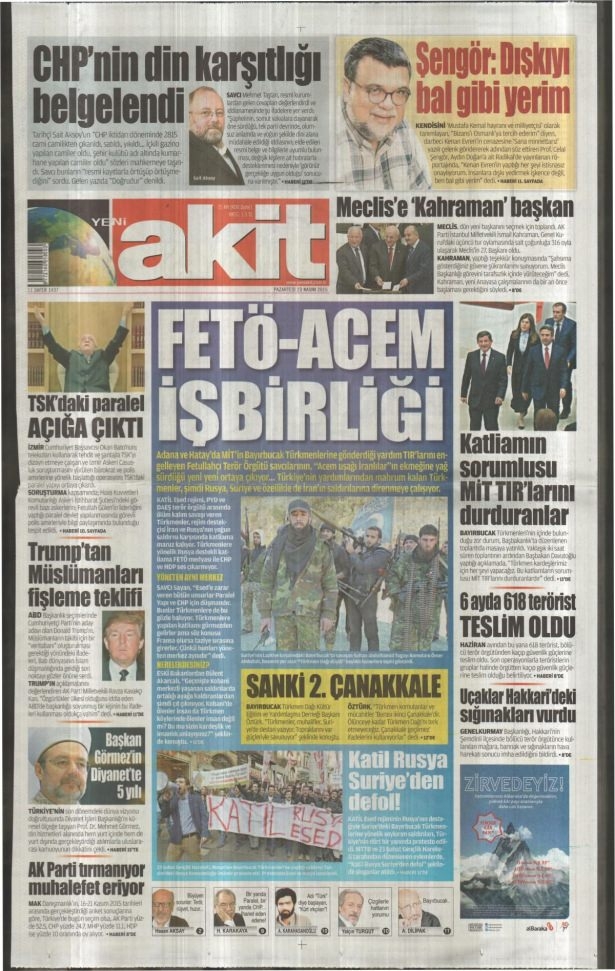 23 Kasım 2015 gazete manşetleri 5