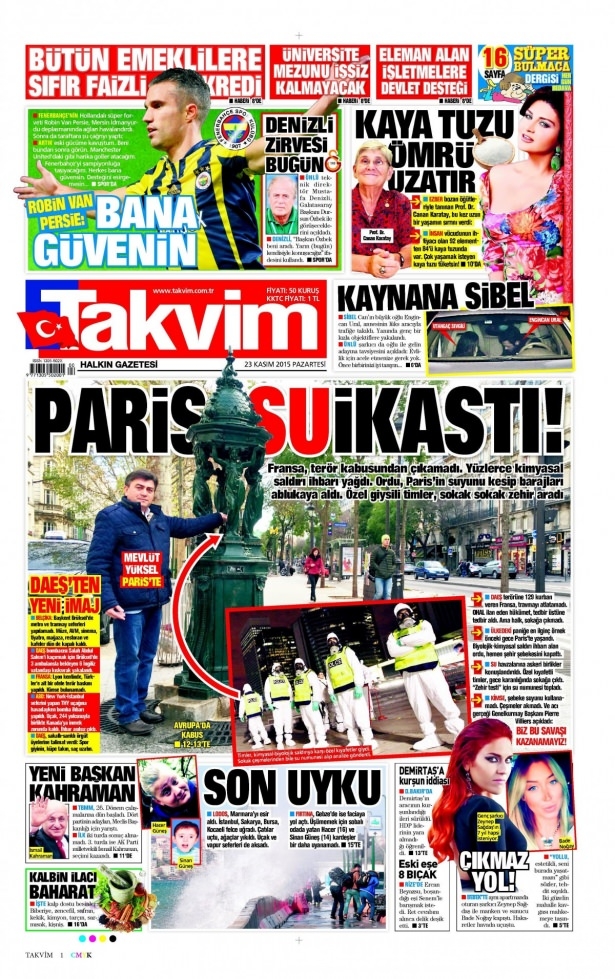 23 Kasım 2015 gazete manşetleri 7