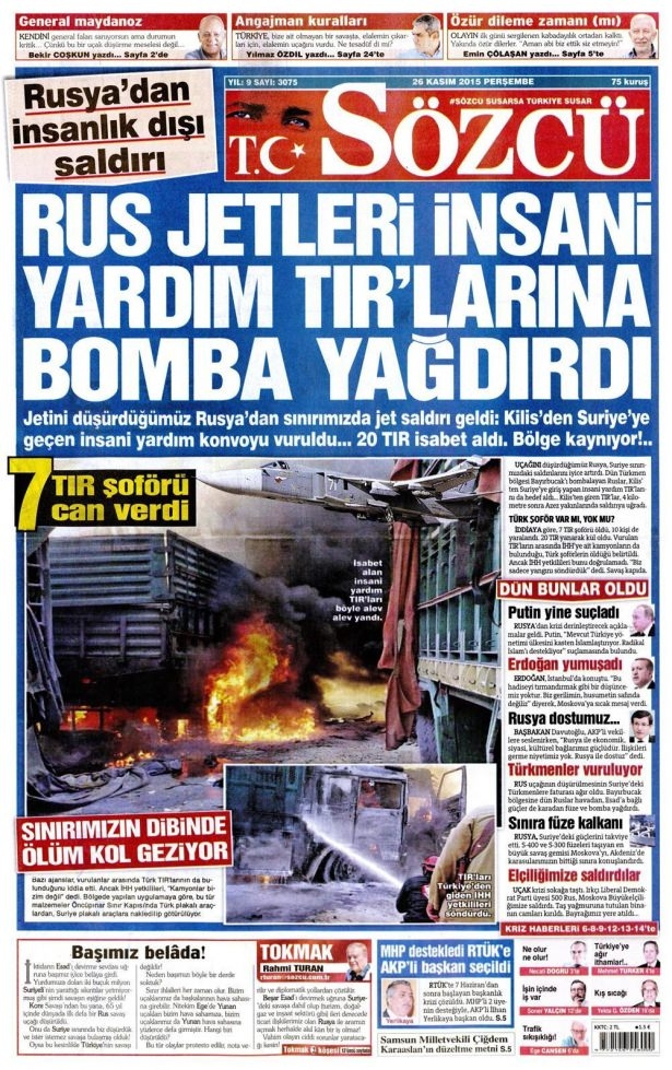 26 Kasım 2015 gazete manşetleri 17