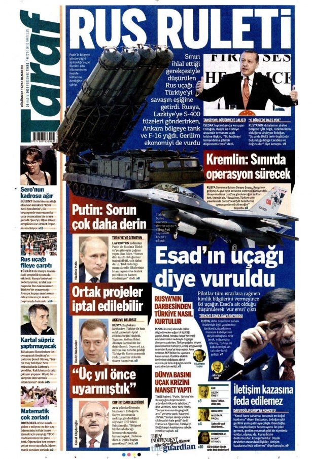 26 Kasım 2015 gazete manşetleri 20