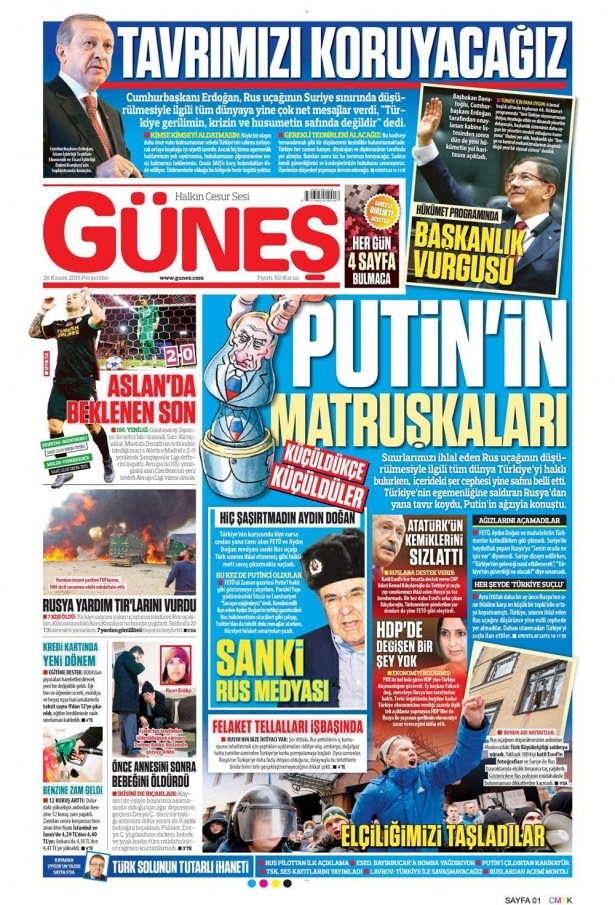 26 Kasım 2015 gazete manşetleri 5