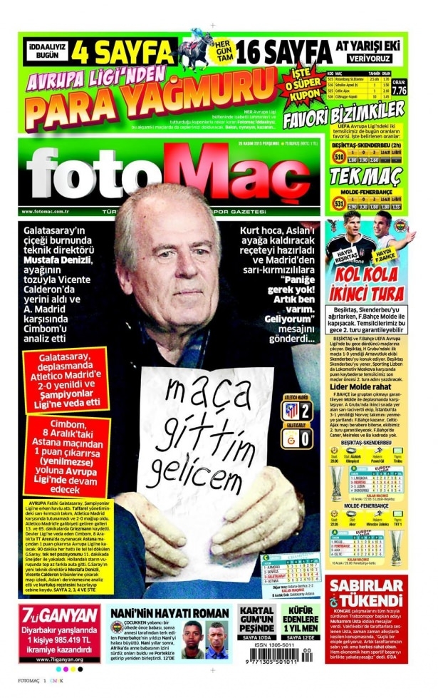 26 Kasım 2015 gazete manşetleri 8