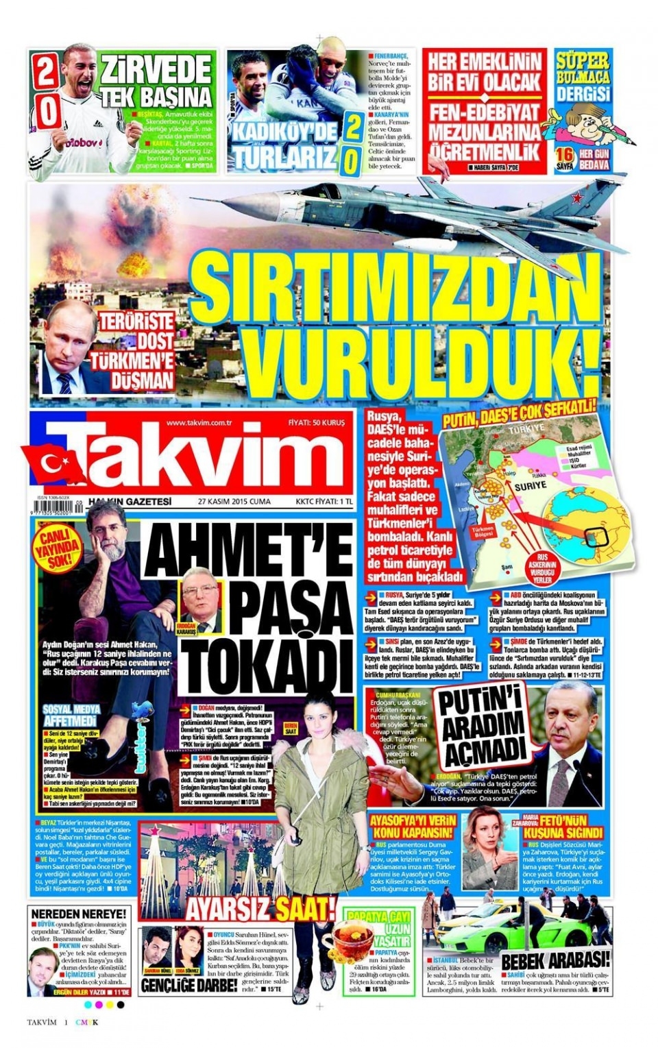 27 Kasım 2015 gazete manşetleri 18