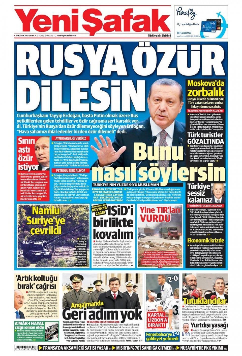 27 Kasım 2015 gazete manşetleri 26