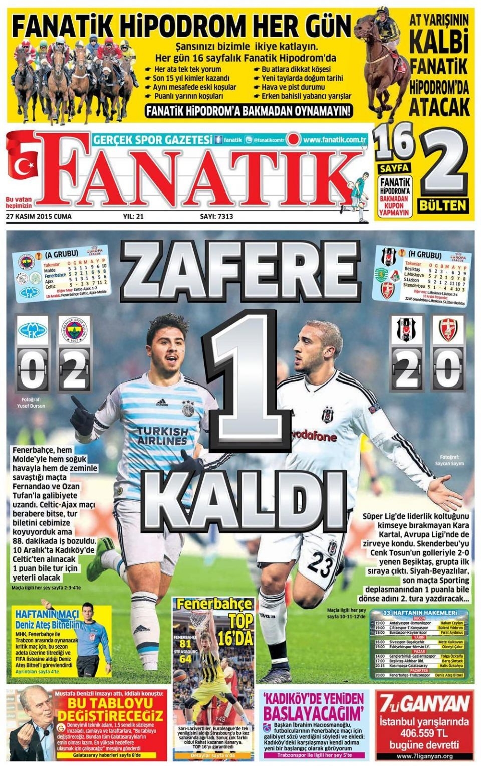 27 Kasım 2015 gazete manşetleri 3