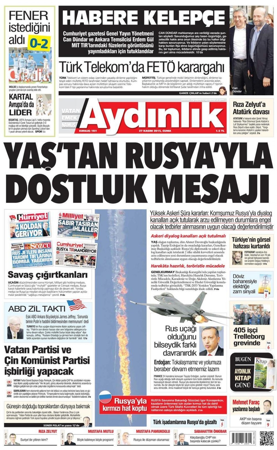 27 Kasım 2015 gazete manşetleri 31