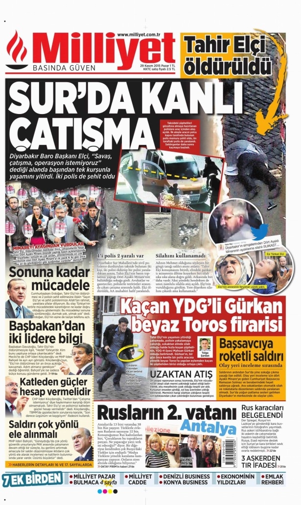 29 Kasım 2015 gazete manşetleri 10