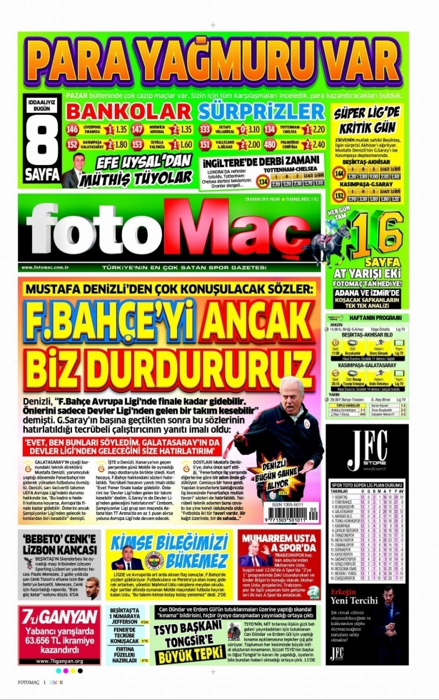 29 Kasım 2015 gazete manşetleri 12