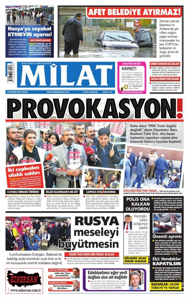 29 Kasım 2015 gazete manşetleri 14
