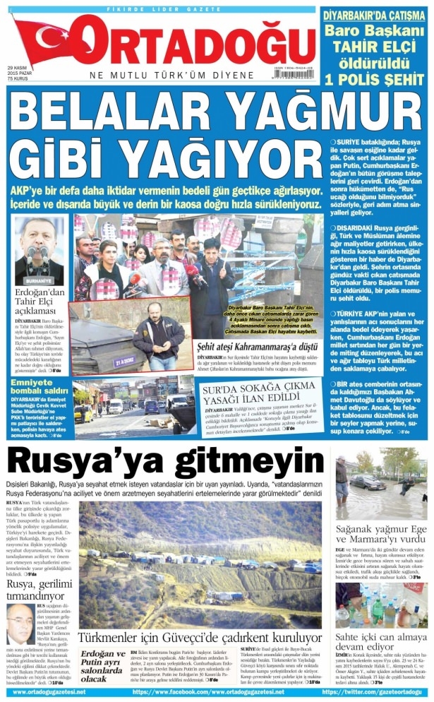 29 Kasım 2015 gazete manşetleri 17