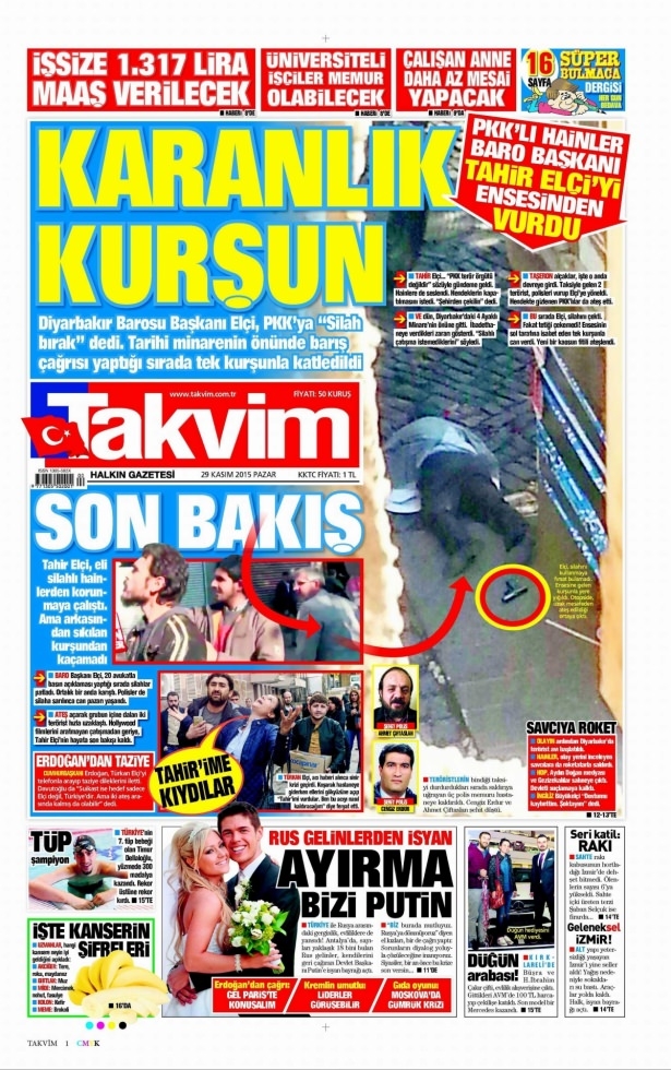29 Kasım 2015 gazete manşetleri 18