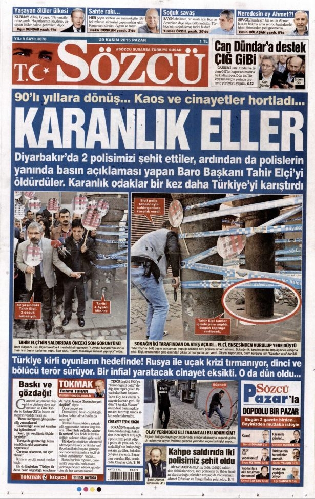 29 Kasım 2015 gazete manşetleri 19