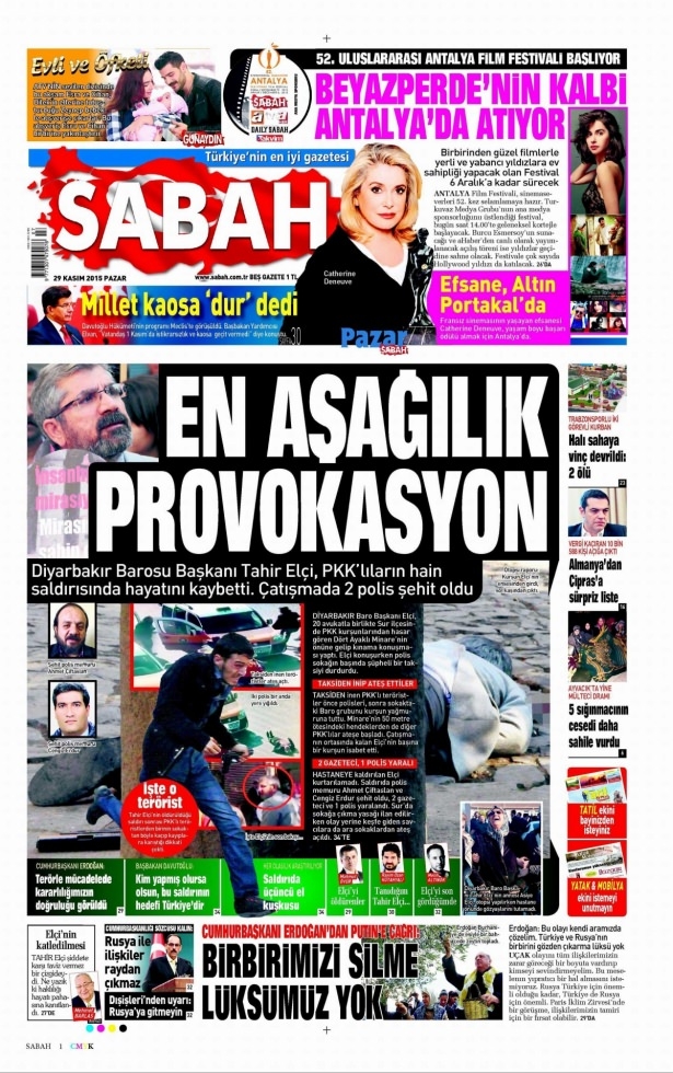 29 Kasım 2015 gazete manşetleri 2