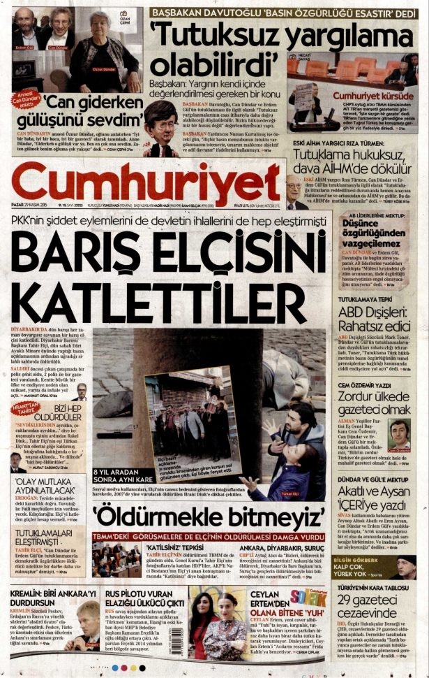 29 Kasım 2015 gazete manşetleri 8
