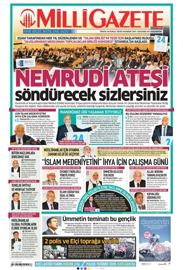 30 Kasım 2015 gazete manşetleri 10