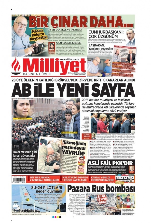 30 Kasım 2015 gazete manşetleri 11