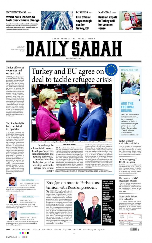 30 Kasım 2015 gazete manşetleri 15