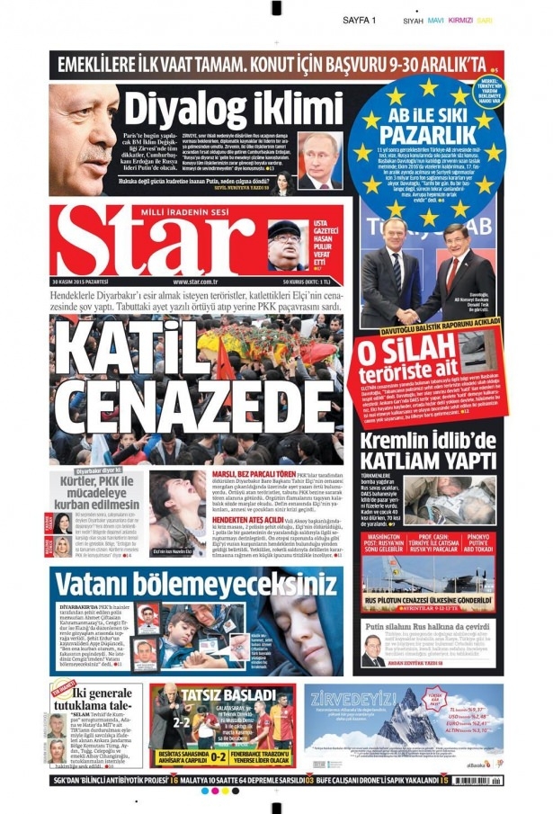 30 Kasım 2015 gazete manşetleri 17