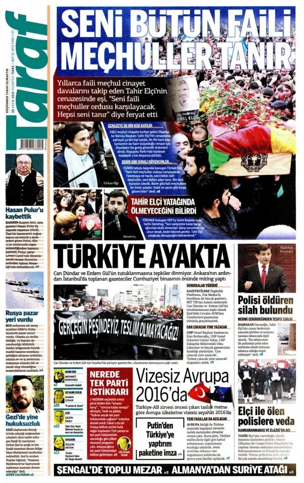 30 Kasım 2015 gazete manşetleri 19
