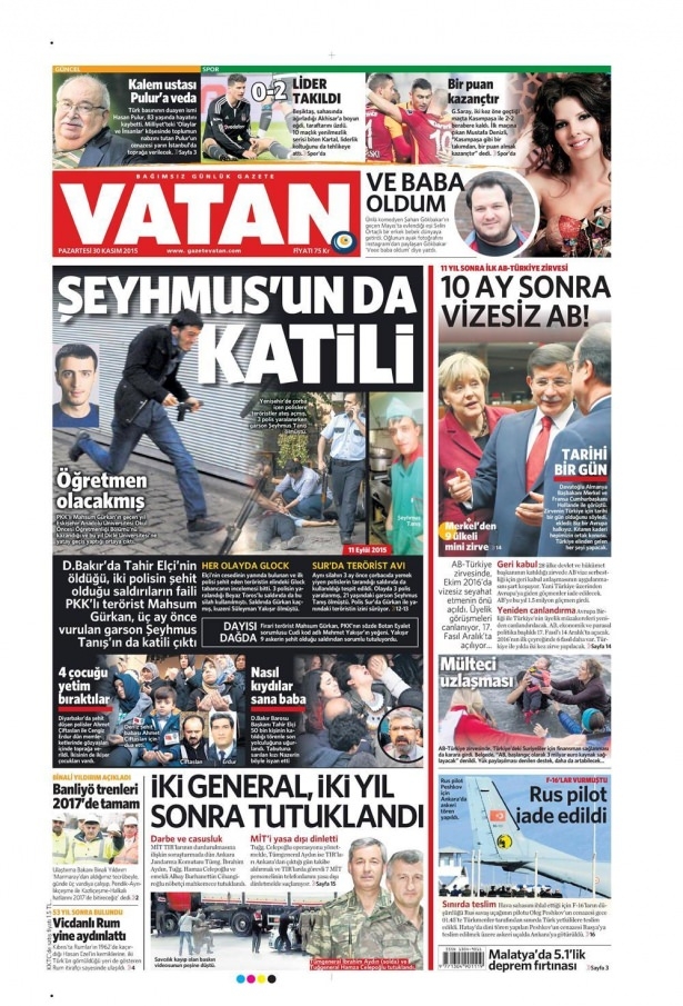 30 Kasım 2015 gazete manşetleri 23
