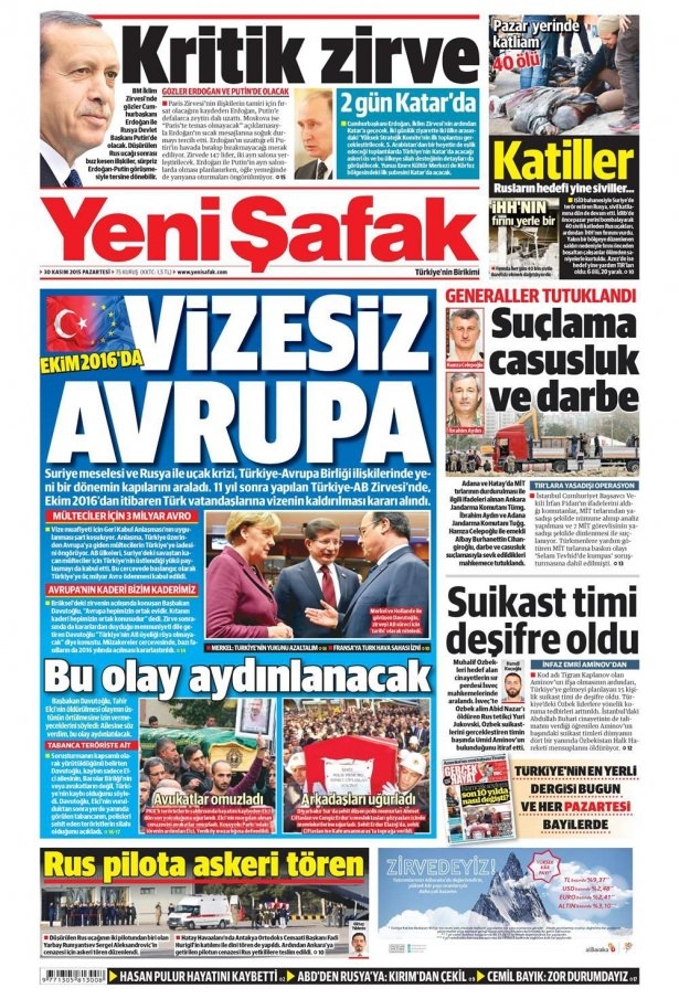 30 Kasım 2015 gazete manşetleri 26