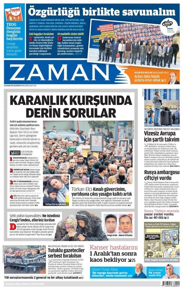 30 Kasım 2015 gazete manşetleri 27