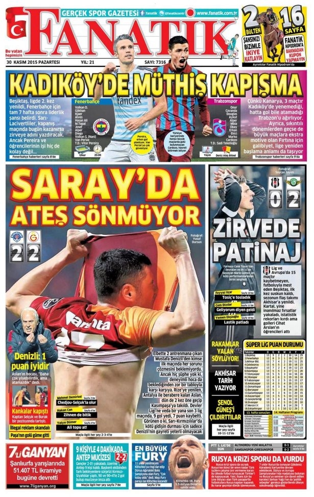 30 Kasım 2015 gazete manşetleri 3