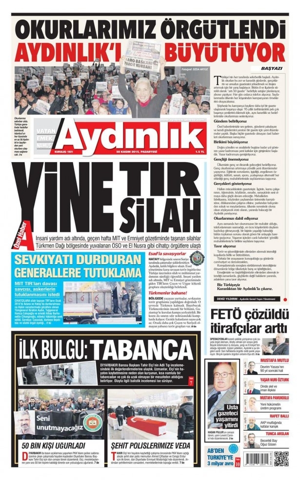 30 Kasım 2015 gazete manşetleri 31