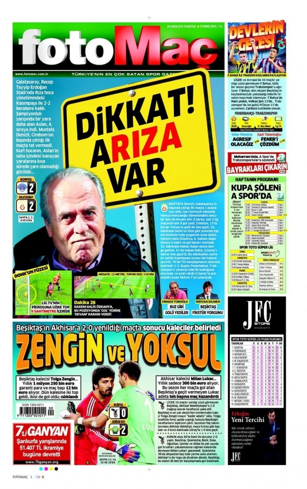 30 Kasım 2015 gazete manşetleri 4