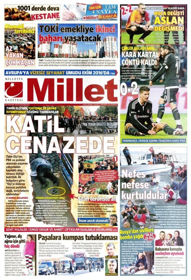 30 Kasım 2015 gazete manşetleri 9