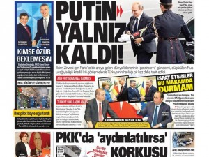 1 Aralık 2015 gazete manşetleri