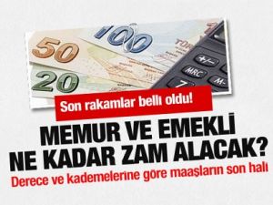 İşte memur ve emeklinin alacağı son zam rakamları