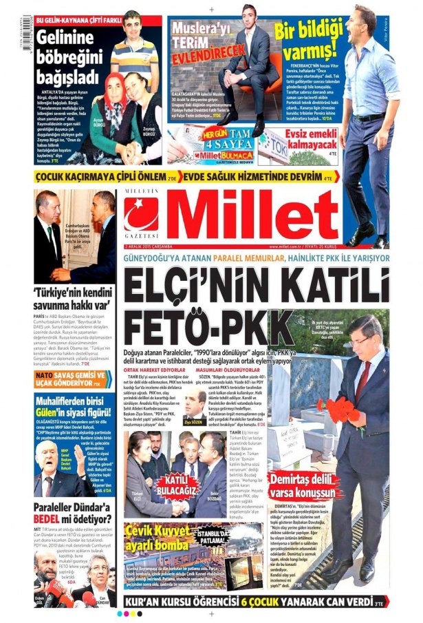2 Aralık 2015 gazete manşetleri 10