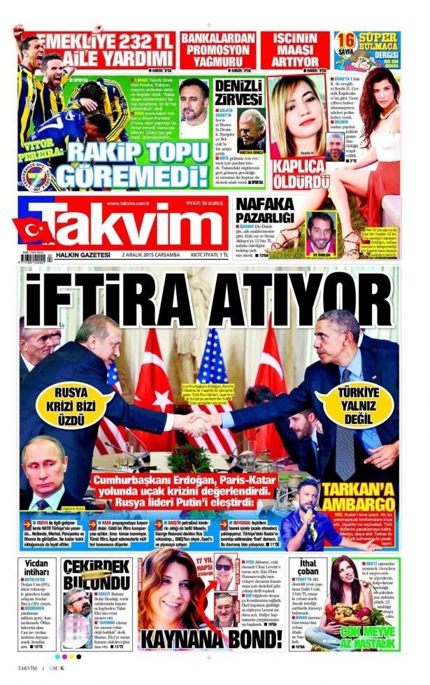 2 Aralık 2015 gazete manşetleri 18