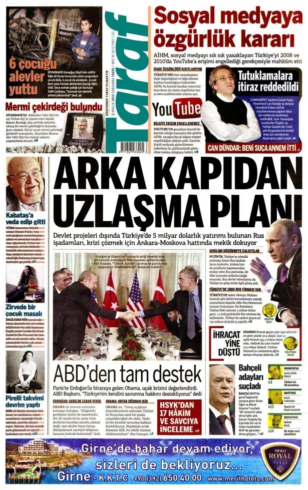 2 Aralık 2015 gazete manşetleri 19