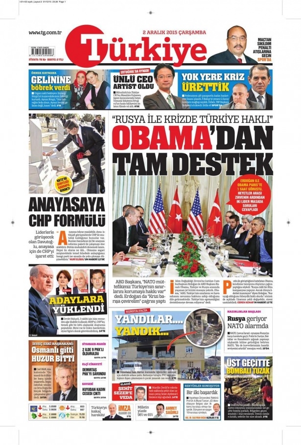 2 Aralık 2015 gazete manşetleri 20