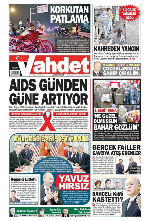 2 Aralık 2015 gazete manşetleri 21