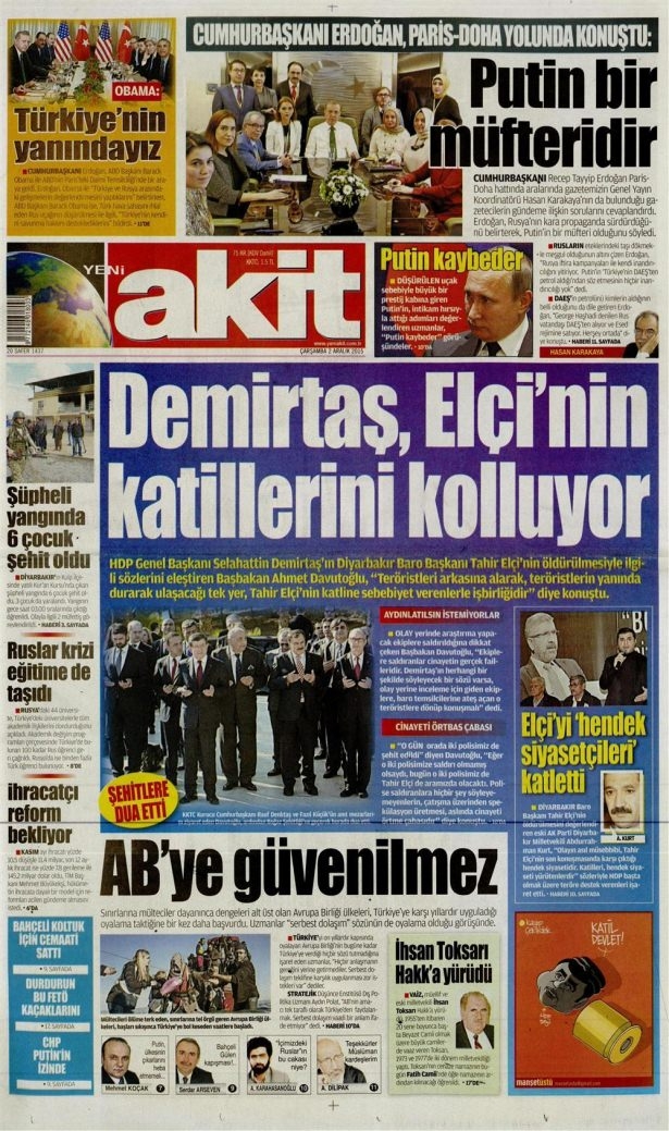 2 Aralık 2015 gazete manşetleri 22