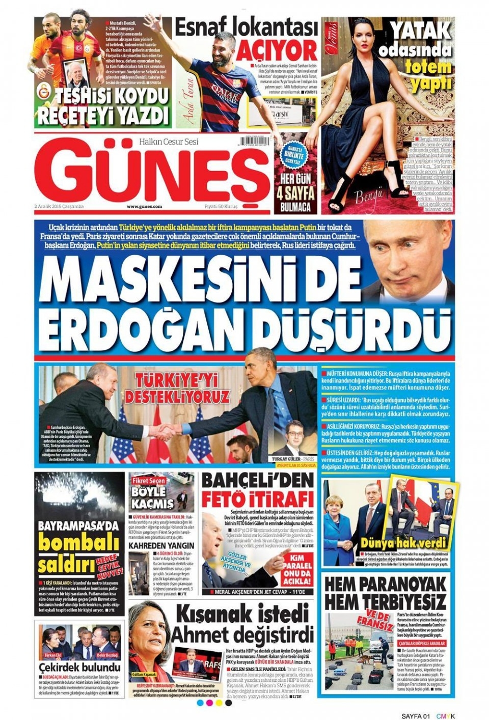 2 Aralık 2015 gazete manşetleri 36